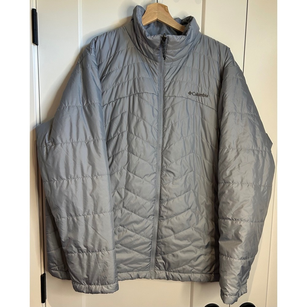 Columbia Interchange Puffer Jacket Liner Layer Gray Quilted Full Zip Mens 3XL